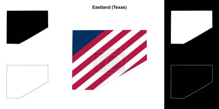 Eastland County (Texas) umrissenes Kartenset
