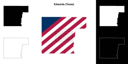 Edwards County (Texas) umrissenes Kartenset