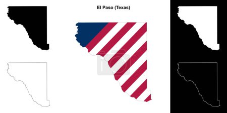 Téléchargez les illustrations : Carte générale du comté d'El Paso (Texas) - en licence libre de droit