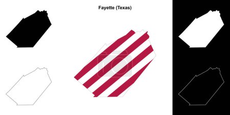 Fayette County (Texas) outline map set