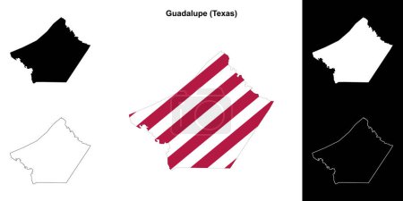 Guadalupe County (Texas) umrissenes Kartenset