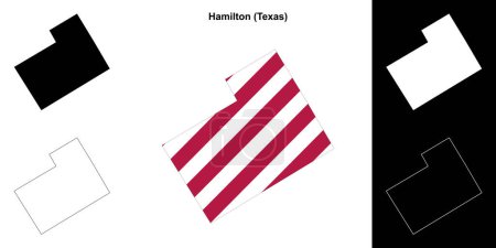 Hamilton County (Texas) outline map set