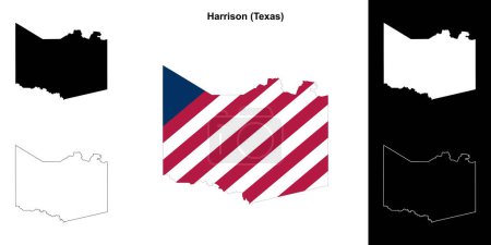 Harrison County (Texas) outline map set