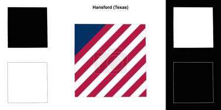 Hansford County (Texas) Umrisse der Karte