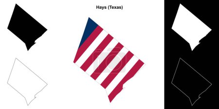 Hays County (Texas) umrissenes Kartenset