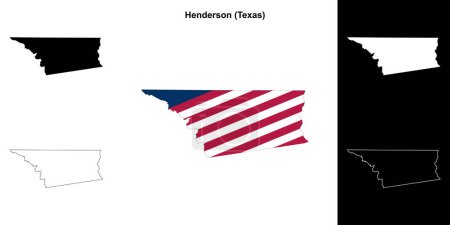 Henderson County (Texas) outline map set