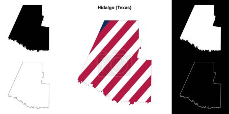 Hidalgo County (Texas) umrissenes Kartenset