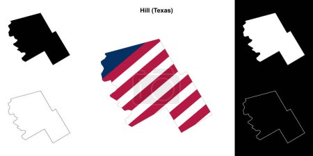 Hill County (Texas) outline map set