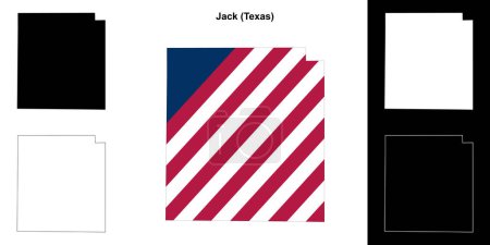 Jack County (Texas) outline map set