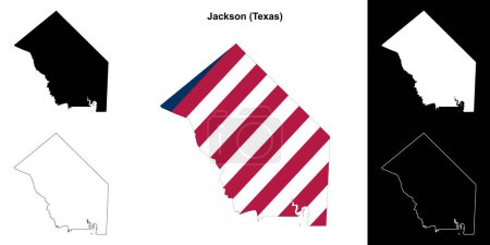 Jackson County (Texas) outline map set