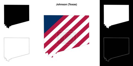 Johnson County (Texas) outline map set