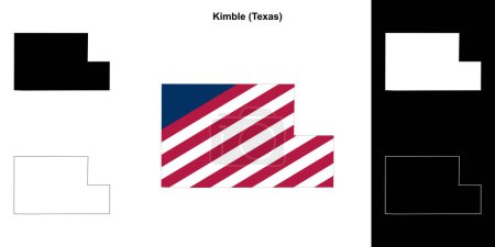 Kimble County (Texas) umrissenes Kartenset