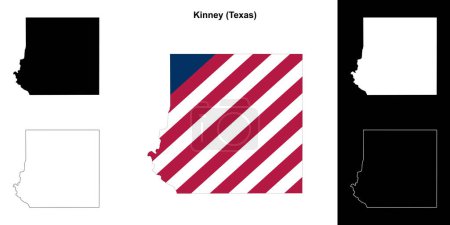 Conjunto de mapas de contorno del Condado de Kinney (Texas)