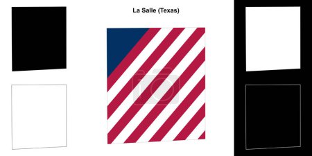 Illustration for La Salle County (Texas) outline map set - Royalty Free Image
