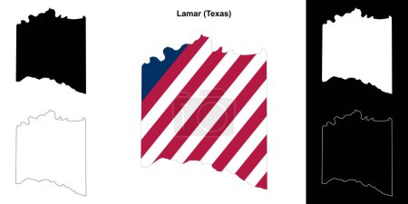 Lamar County (Texas) umrissenes Kartenset