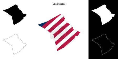 Lee County (Texas) umrissenes Kartenset
