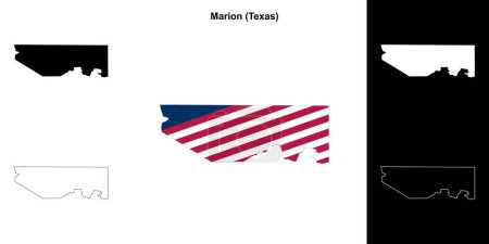 Marion County (Texas) umrissenes Kartenset