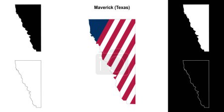 Conjunto de mapas de contorno del Condado de Maverick (Texas)