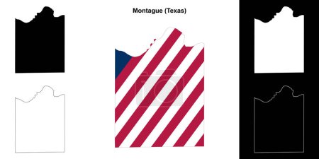 Montague County (Texas) umrissenes Kartenset