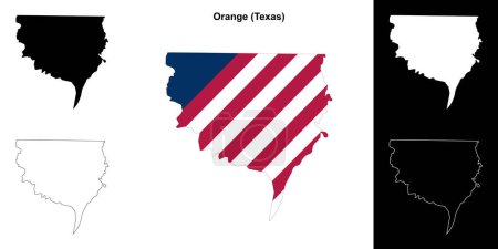 Orange County (Texas) outline map set