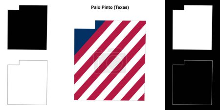 Palo Pinto County (Texas) outline map set