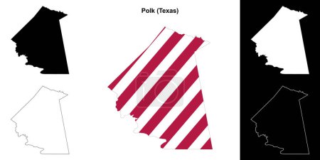 Conjunto de mapas de contorno del Condado de Polk (Texas)