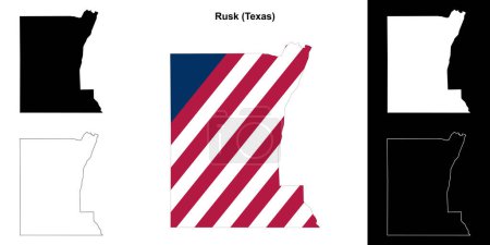 Rusk County (Texas) umrissenes Kartenset