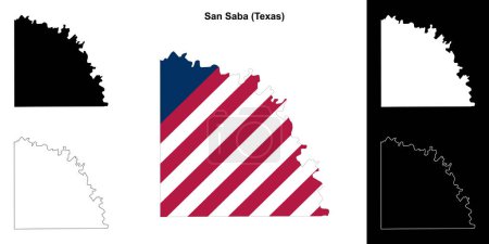 San Saba County (Texas) outline map set
