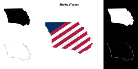 Shelby County (Texas) outline map set