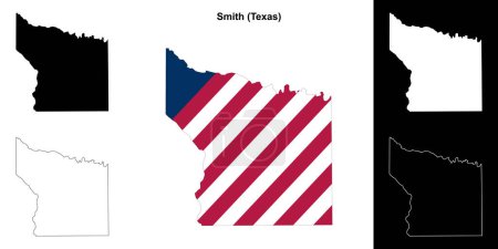 Smith County (Texas) umrissenes Kartenset