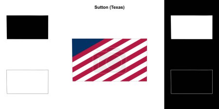 Téléchargez les illustrations : Carte générale du comté de Sutton (Texas) - en licence libre de droit