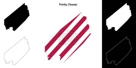Trinity County (Texas) outline map set