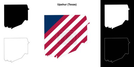 Upshur County (Texas) umrissenes Kartenset
