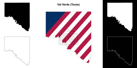 Val Verde County (Texas) outline map set