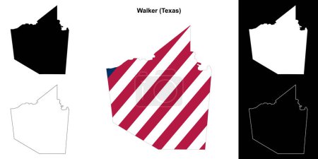 Walker County (Texas) umrissenes Kartenset