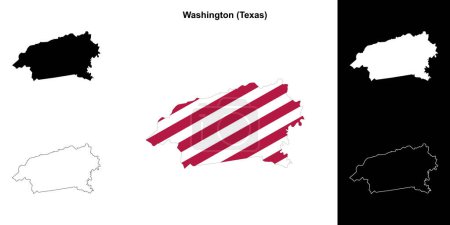 Washington County (Texas) umrissenes Kartenset