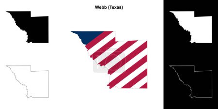 Webb County (Texas) outline map set