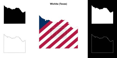 Conjunto de mapas de contorno del Condado de Wichita (Texas)