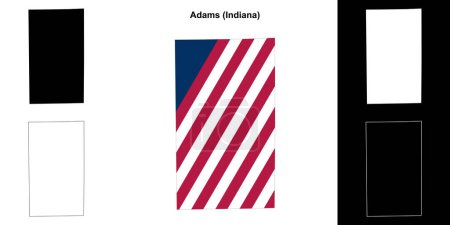 Illustration for Adams County (Indiana) outline map set - Royalty Free Image