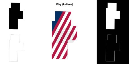 Clay County (Indiana) esquema mapa conjunto