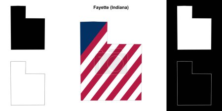 Fayette County (Indiana) umrissenes Kartenset