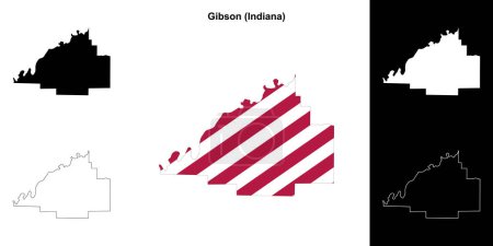 Gibson County (Indiana) outline map set