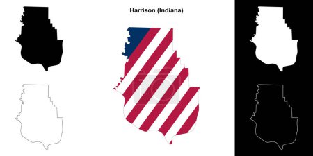 Harrison County (Indiana) outline map set