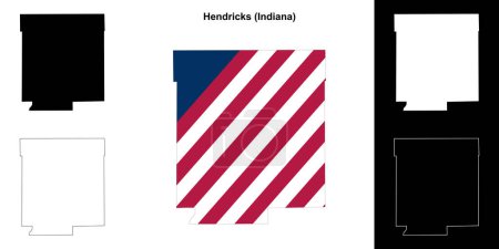 Hendricks County (Indiana) outline map set