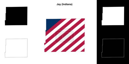 Jay County (Indiana) outline map set