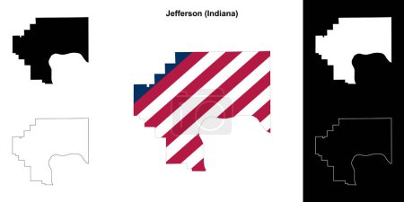 Conjunto de mapas de contorno del Condado de Jefferson (Indiana)