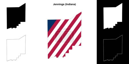 Jennings County (Indiana) outline map set