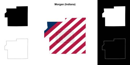 Morgan County (Indiana) outline map set