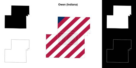 Conjunto de mapas de contorno del Condado de Owen (Indiana)