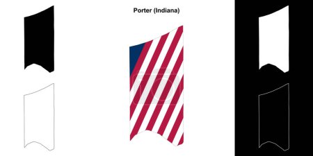 Porter County (Indiana) outline map set